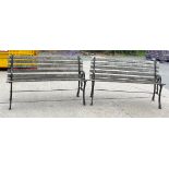 Pair of matching garden benches