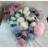 Large selection of wool to include a variety of colours mainly by Patons Mohair