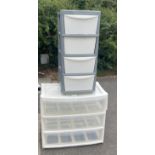 2 Plastic storage drawers