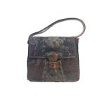 Vintage authentic crocodile leather satchel