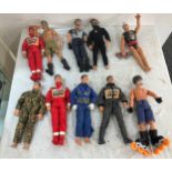 Selection of 10 Retro 1994 action men figures with clothes and accessories