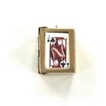 Vintage 9ct gold charm playing cards weighs approx 3.8 gm