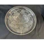 Decorative glass light shade, measures approximately 16cm tall 35cm diameter