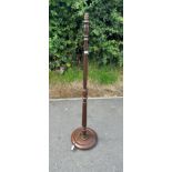 Vintage tall wooden standard lamp measures approx 56 inches tall