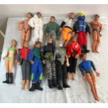 Selection of assorted figures includes action men, lara croft etc