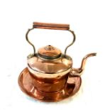 Vintage copper kettle and tray