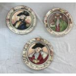 Three Royal Doulton Collectors plates to include ' The Admiral D6278' , ' The Mayor D6283' and ' The