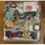 Box of vintage costume jewellery