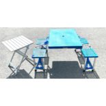 Folding children's picnic table and a folding table