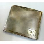 Engine turned silver hallmarked cigarette case, engraved initials, approximate weight 121.2g