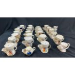 Selection of small / miniature crested china / goss shaving mugs