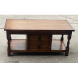 2 drawer coffee table measures 18 inches tall 40 inches long 19 inches depth