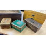 Selection of assorted boxes includes jewellery box etc