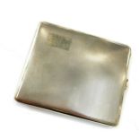 Engine turned silver hallmarked cigarette case, engraved initials, approximate weight 137.3g