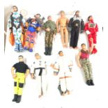 Selection of 10 Retro 1994 action men figures with clothes and accessories