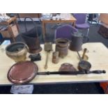 Large selection of brass and copper ware