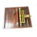 Victorian Spears & Comp Dublin brass level in mahogany box