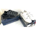 Two pairs of mens classic champion trainers as new some wear to leather size 10 and a pair of