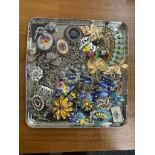 Box of vintage costume jewellery