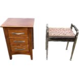 3 drawer bedside, piano stool