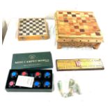 Selection of vintage and later games includes Crib, chess etc