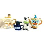 Selection of novelty tea pots includes ceramic inspirations espresso teapot, quick brew tea pot,