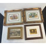 Four framed prints to include Zomilla and Flor de Carleta, a hunting scene and one other