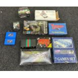 Large selection of assorted games includes Thunderbirds, Air hockey, 7 games set, magic tricks etc