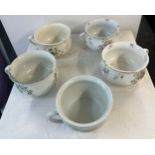 Selection of 5 vintage chamber pots
