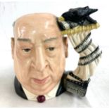 Royal Doulton Alfred Hitchcock toby jug, white curtain, over all good condition