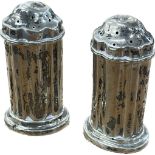 2 Hallmarked silver pepper pots, 3 inches tall