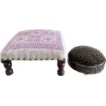 2 Vintage upholstered footstools