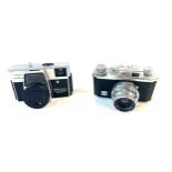 2 Vintage Halina cameras includes Halina 35X, Halina Instant load 126 etc