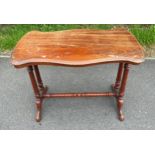 Victorian Mahogany side table measures approx 27.5 inches tall by 36 inches wide and 20 inches deep