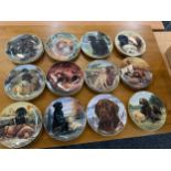 Large selection of Puppy scene collectors plates by The franklin mint includes Family Circle,