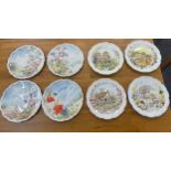 Royal Albert Set of 4 Cottage Garden Year Series Decorative Plates and Royal Albert Set of 4 Flowers