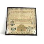 Antique embroidery sampler by Hannah Radfirth Cromford school Derbyshire age 6 1839 size 43cm by