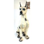 Large vintage ceramic great dane dog figure 31 inches tall