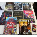 Selection of Marvel, doctor who and Fortnite memorabilia