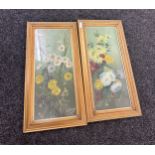 2 Signed framed paintings measures approximately 27 inches tall 13.5 inches wide