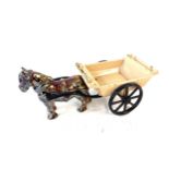 Vintage porcelain horse and cart figure