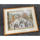 LS Lowry framed print "Village Square" 31 by 25 inches