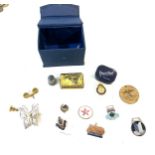 Selection of collectable items includes silver brooch etc