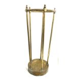 Edwardian round brass stick stand 57cm tall diameter 23cm