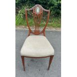 Victorian mahogany bedroom chair with Wedgwood cameo inlay