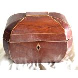 Mahogany small dome top casket, missing internal shelf, Height 6 inches, Width 9 inches, Depth 5.5
