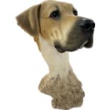 Vintage sherratt and simpson resin great dane dog bust 11 inches tall