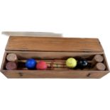 Wooden Croquet set in wooden box