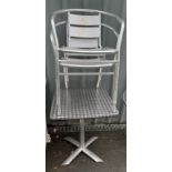 Outdoor metal table and two chairs