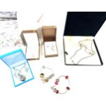 Selection of boxed silver jewellery necklace and earring sets etc